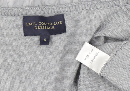 Womens UK Size 4 Paul Costelloe Dressage Grey Wrap Jumper
