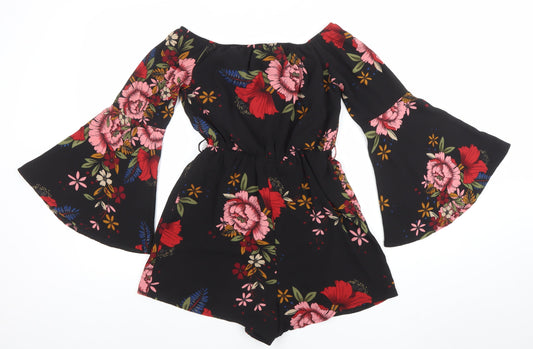 Womens UK Size 10 Parisian One-Piece Black Playsuit
