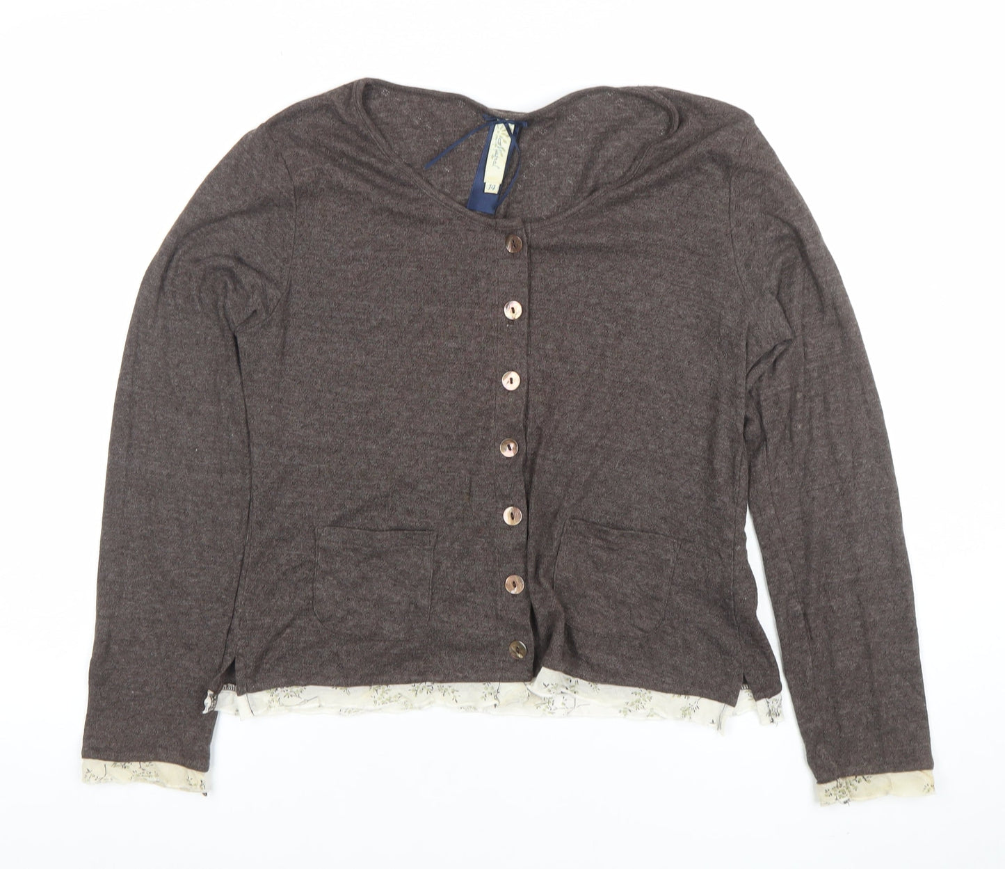Womens UK Size 14 Mistral Brown Cardigan Jumper