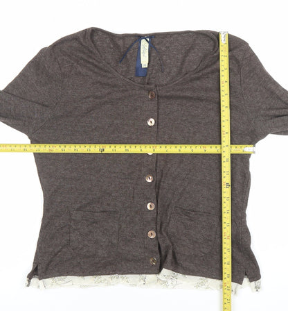 Womens UK Size 14 Mistral Brown Cardigan Jumper