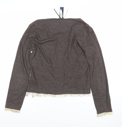 Womens UK Size 14 Mistral Brown Cardigan Jumper