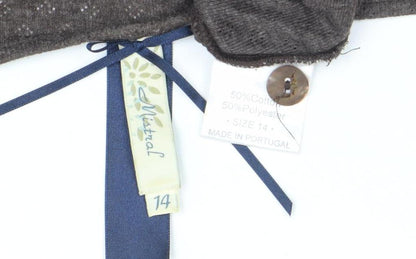Womens UK Size 14 Mistral Brown Cardigan Jumper