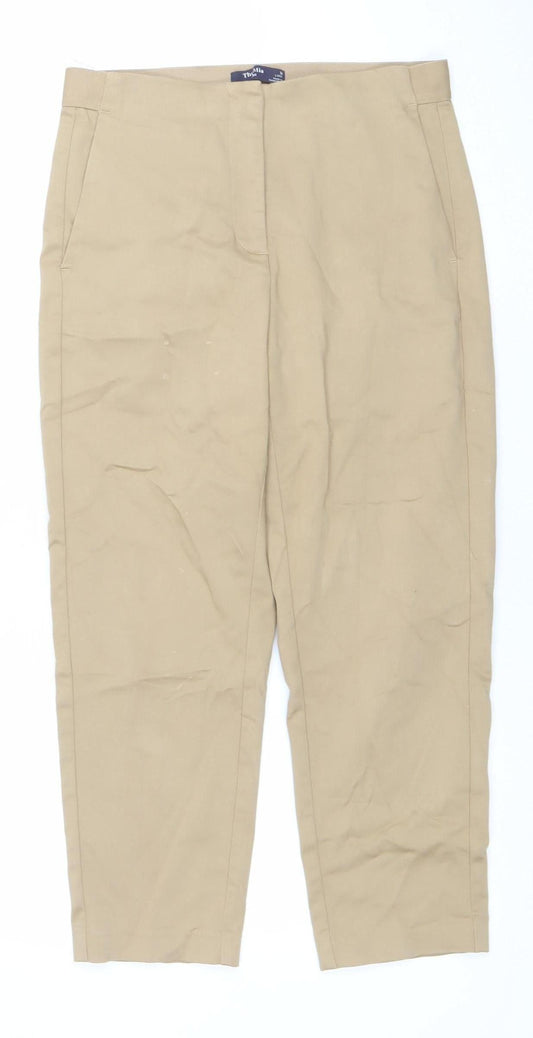Womens UK Size 10 Marks and Spencer Regular Fit Chino Beige Trousers