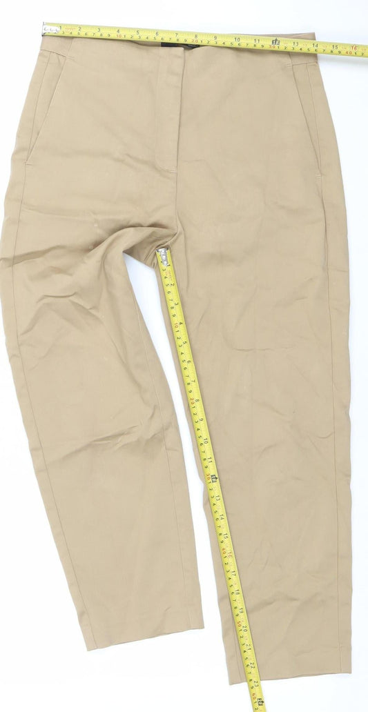 Womens UK Size 10 Marks and Spencer Regular Fit Chino Beige Trousers