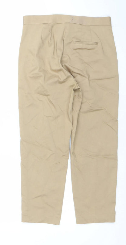 Womens UK Size 10 Marks and Spencer Regular Fit Chino Beige Trousers