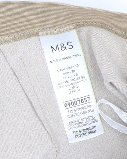 Womens UK Size 10 Marks and Spencer Regular Fit Chino Beige Trousers