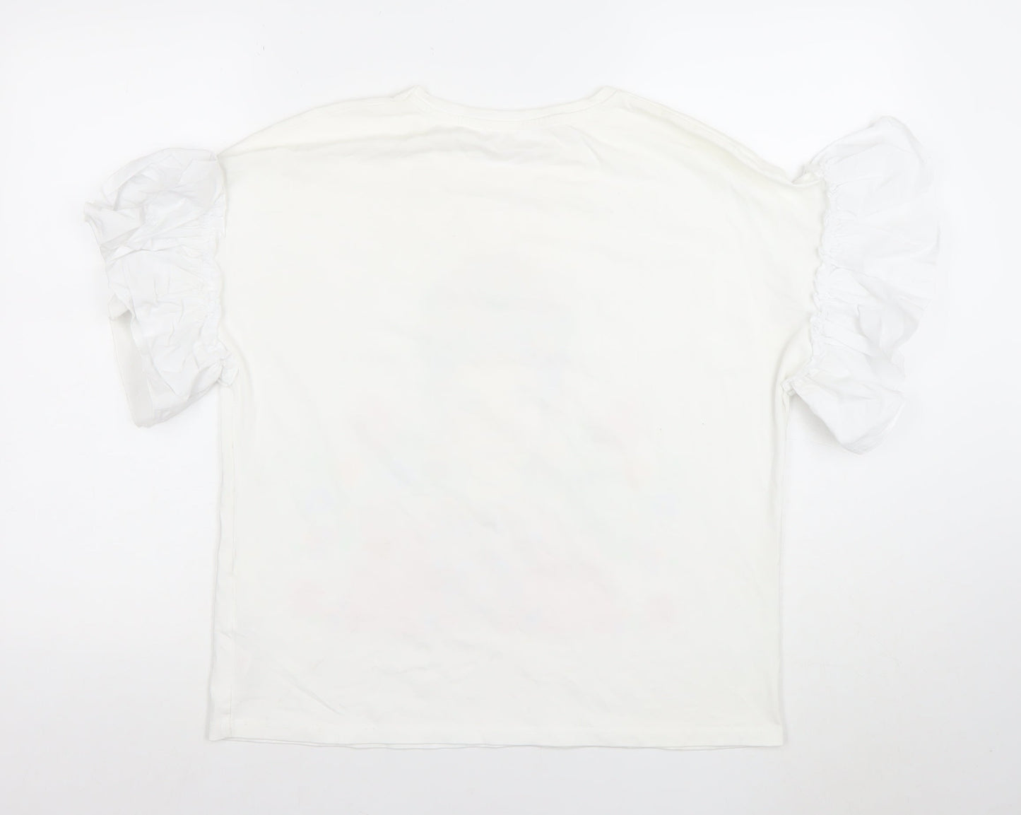 Womens UK Size 14 Savior White Basic T-Shirt