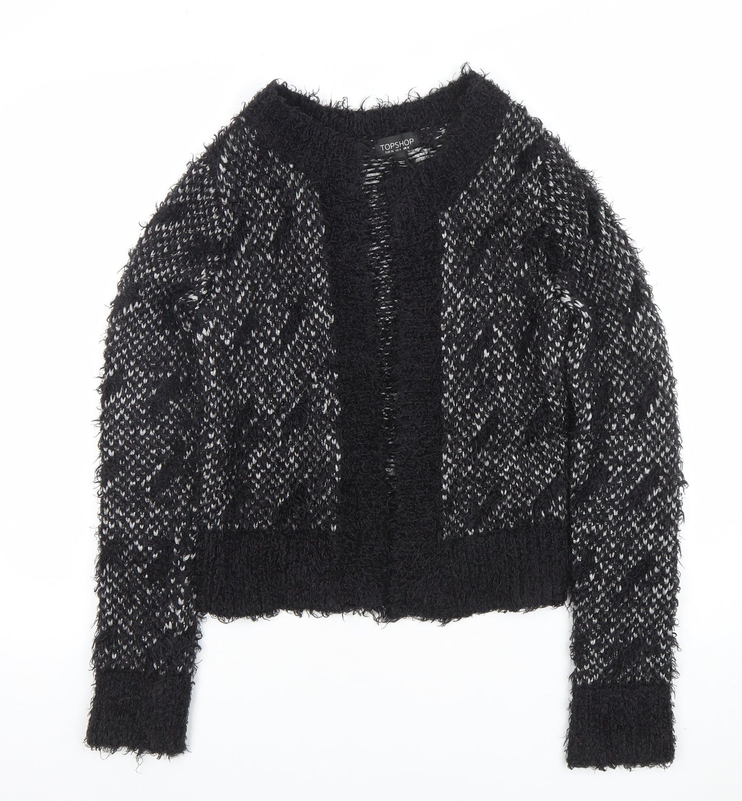Womens UK Size 8 Topshop Black Cardigan Jumper