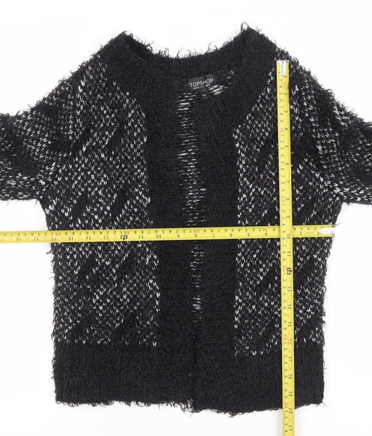 Womens UK Size 8 Topshop Black Cardigan Jumper