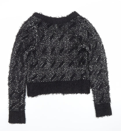 Womens UK Size 8 Topshop Black Cardigan Jumper