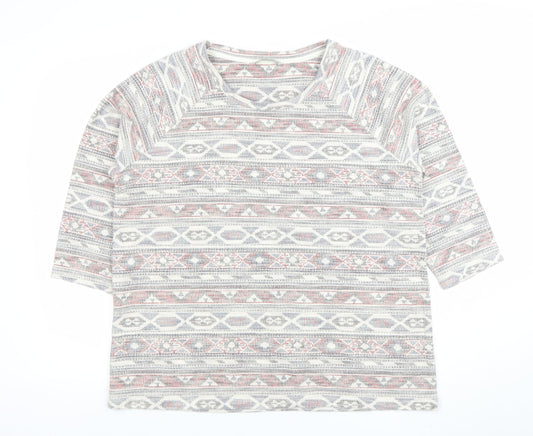 Tu Women’s Multicoloured Geometric Knit T-Shirt Size 18