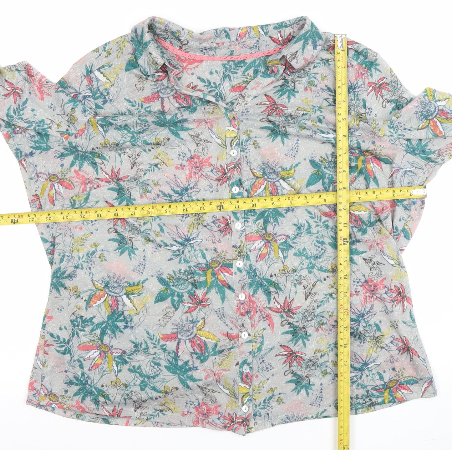 Womens UK Size 12 Marks and Spencer Multicoloured Tunic Button-Up