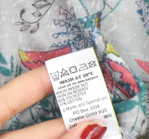 Womens UK Size 12 Marks and Spencer Multicoloured Tunic Button-Up