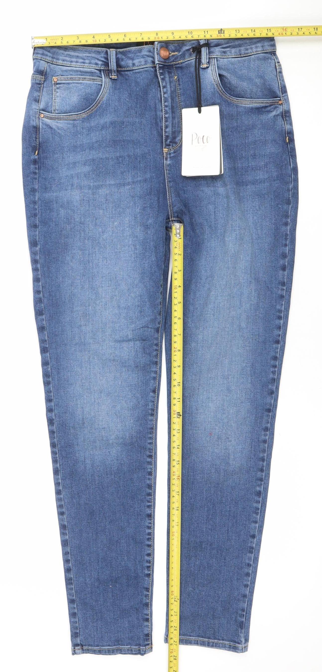 Poco by Pippa Women's Blue High Rise Skinny Jeans Size 16R