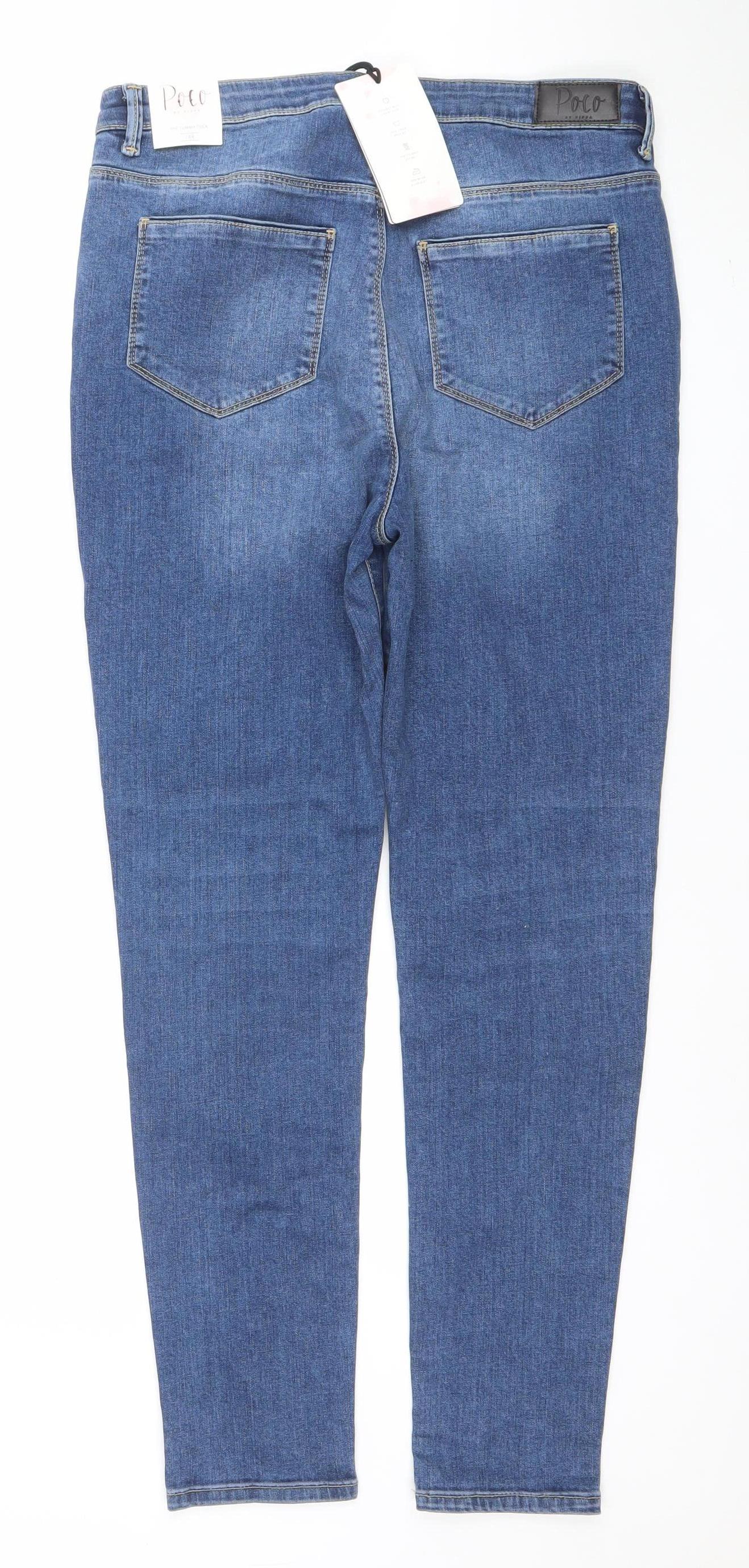 Poco by Pippa Women's Blue High Rise Skinny Jeans Size 16R