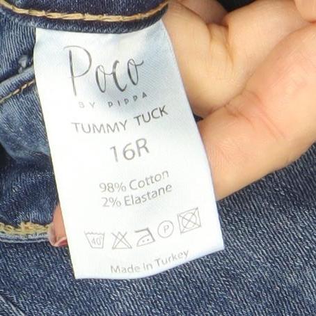 Poco by Pippa Women's Blue High Rise Skinny Jeans Size 16R