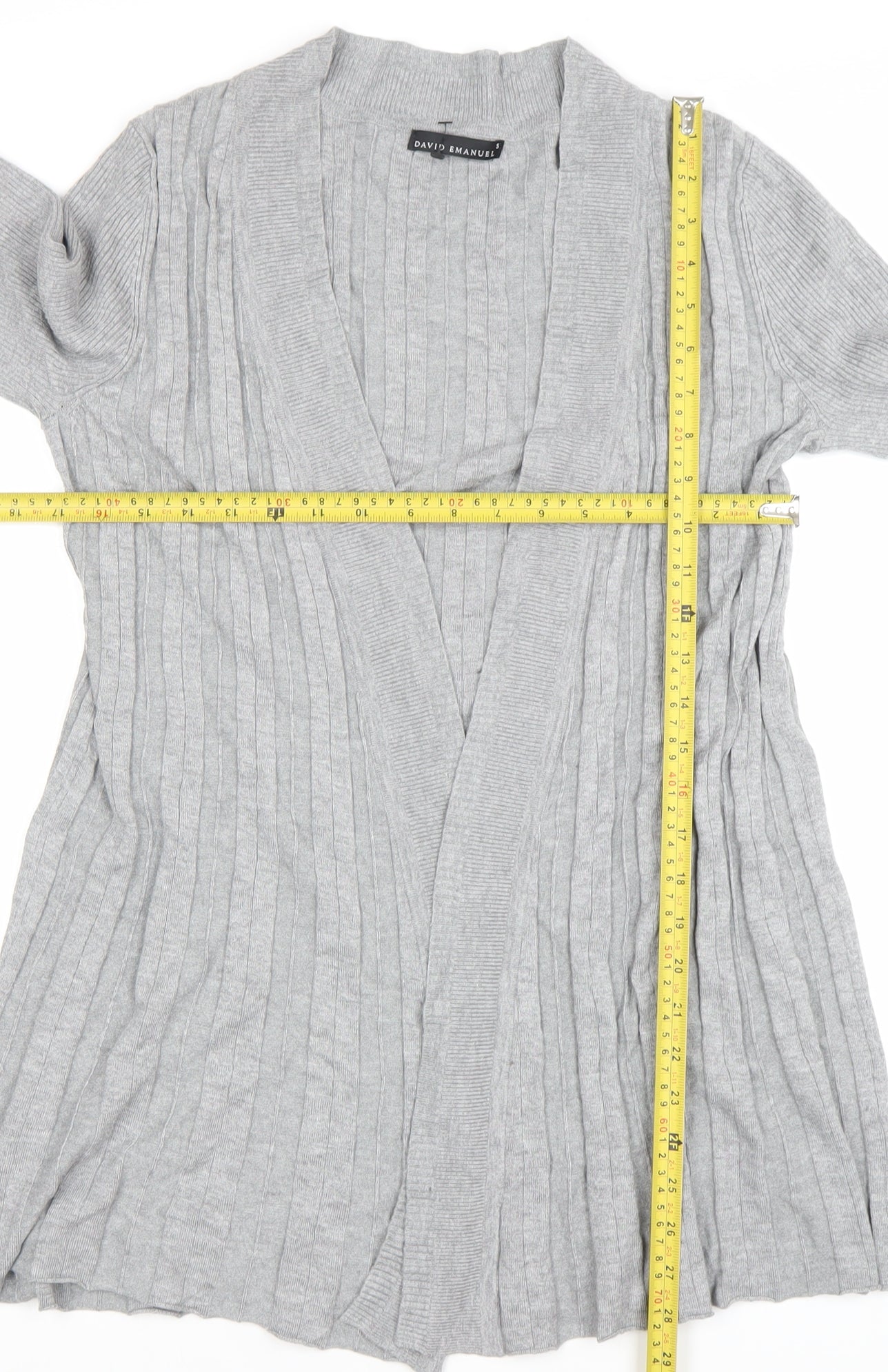 Womens UK Size S David Emanuel Grey Cardigan Jumper