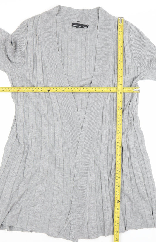 Womens UK Size S David Emanuel Grey Cardigan Jumper