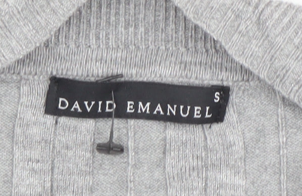 Womens UK Size S David Emanuel Grey Cardigan Jumper