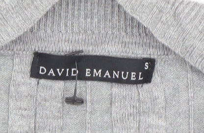 Womens UK Size S David Emanuel Grey Cardigan Jumper