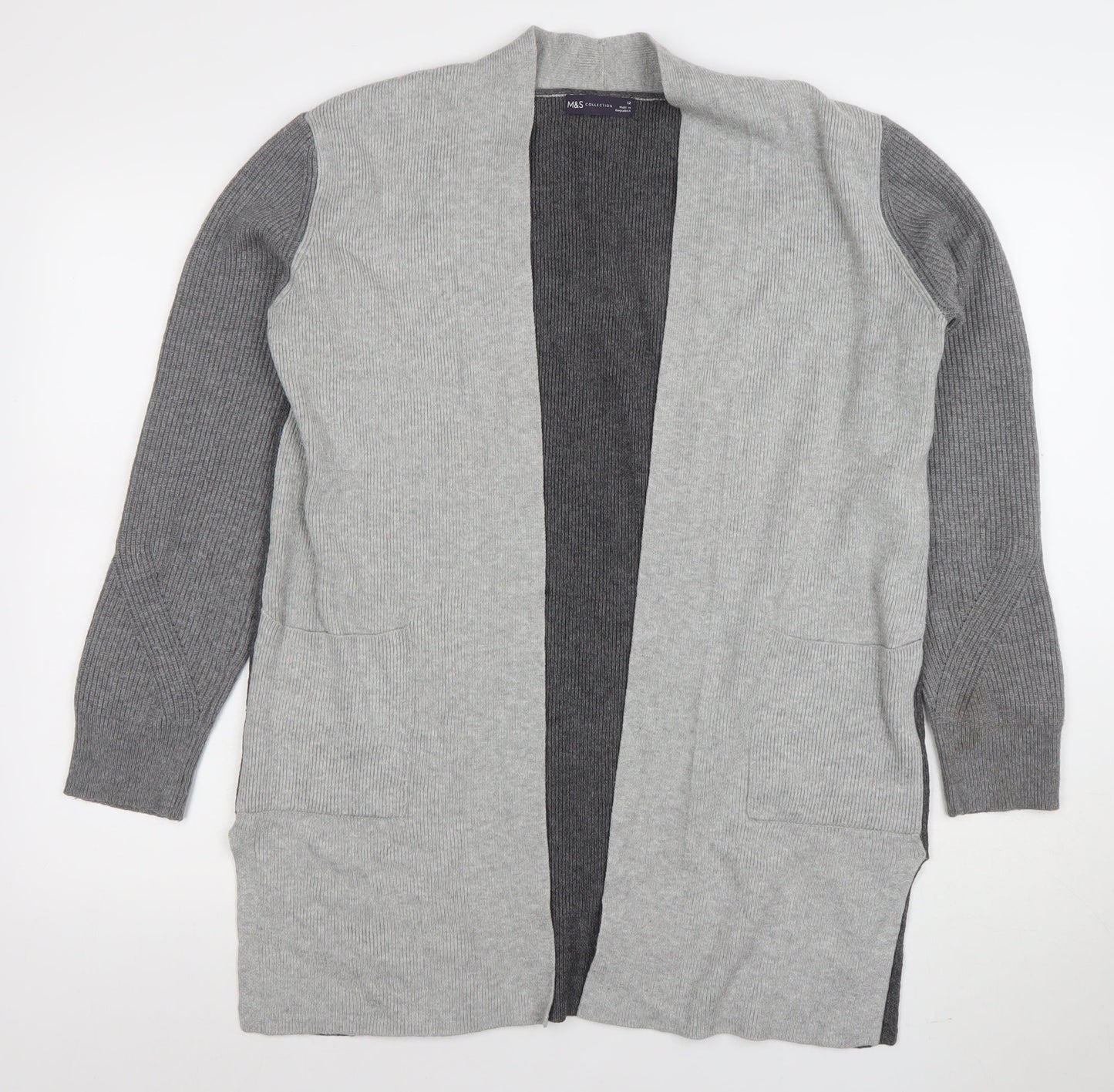Womens UK Size 12 Marks and Spencer Grey Cardigan Jumper