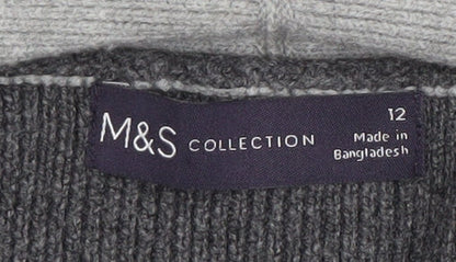 Womens UK Size 12 Marks and Spencer Grey Cardigan Jumper
