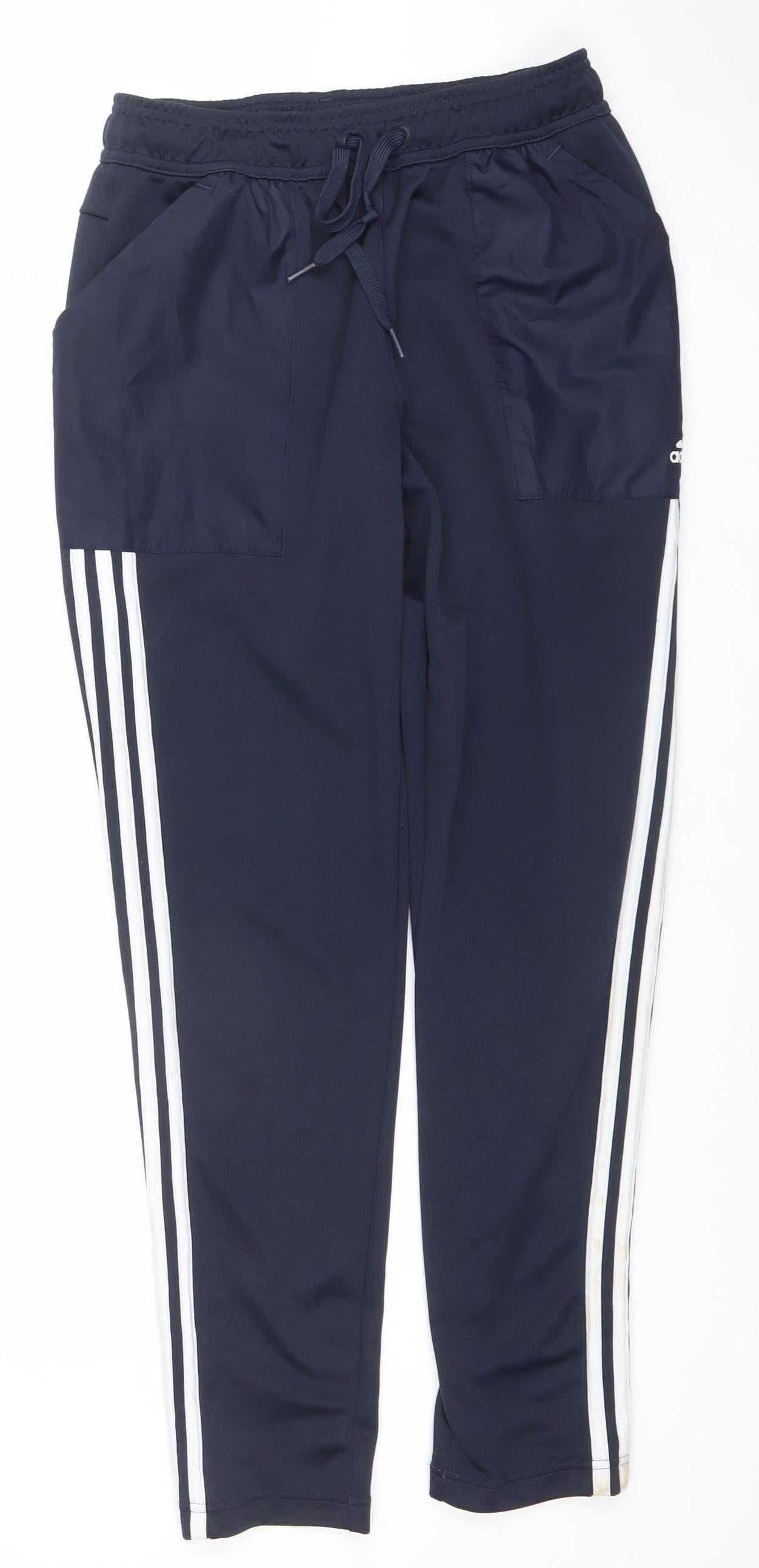 Mens UK Size S adidas Slim Fit Track Pants Blue Trousers