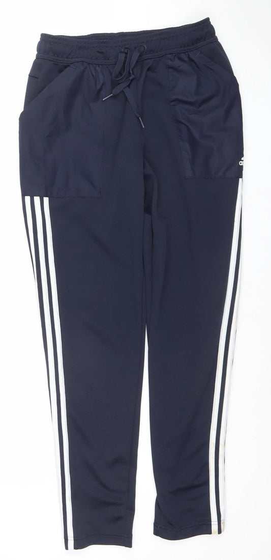 Mens UK Size S adidas Slim Fit Track Pants Blue Trousers