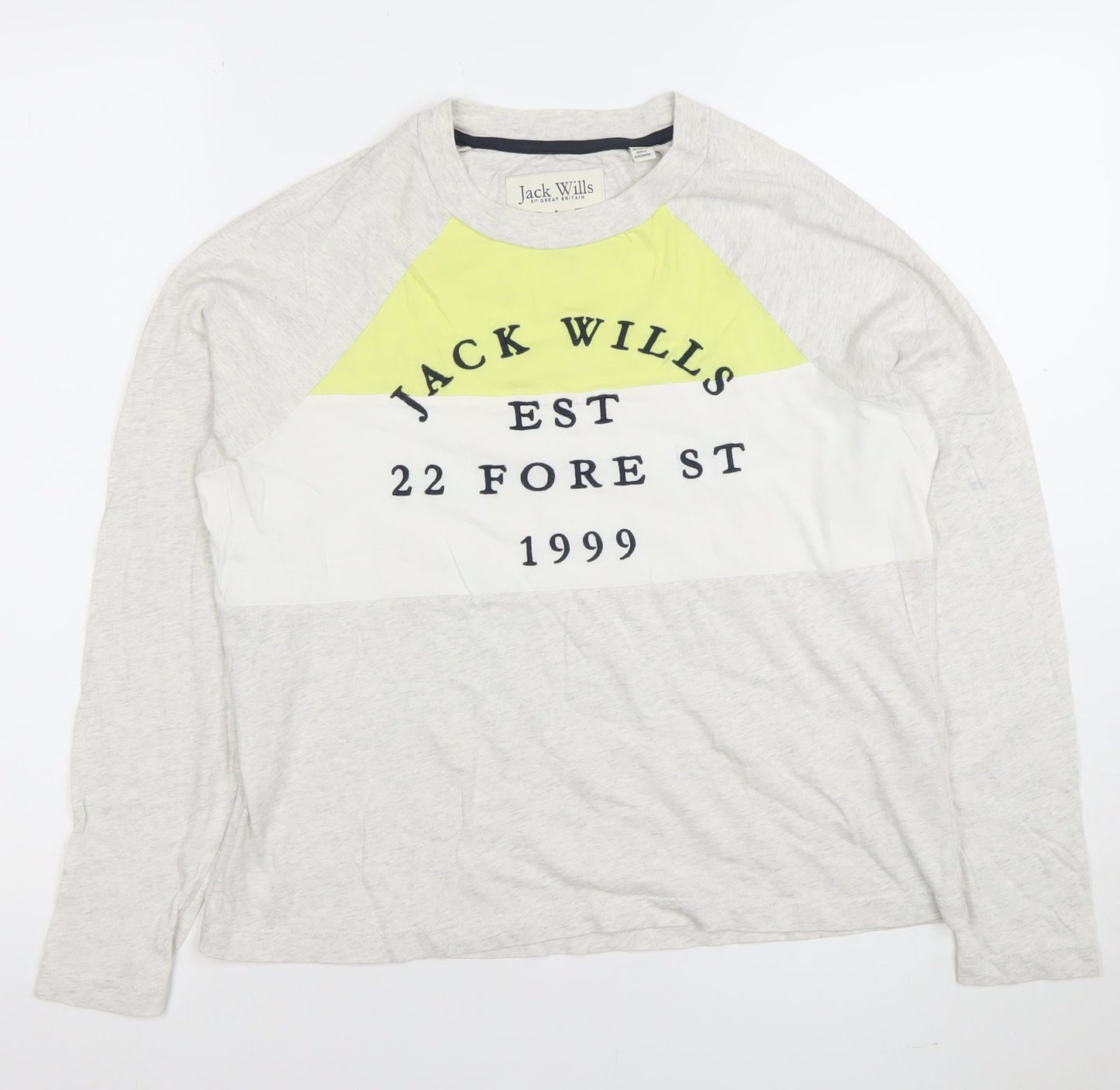 Womens UK Size 10 Jack Wills Grey Basic T-Shirt