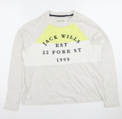 Womens UK Size 10 Jack Wills Grey Basic T-Shirt