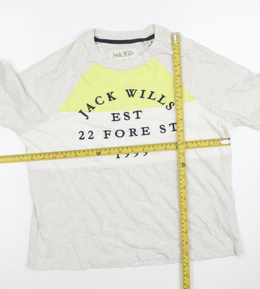 Womens UK Size 10 Jack Wills Grey Basic T-Shirt