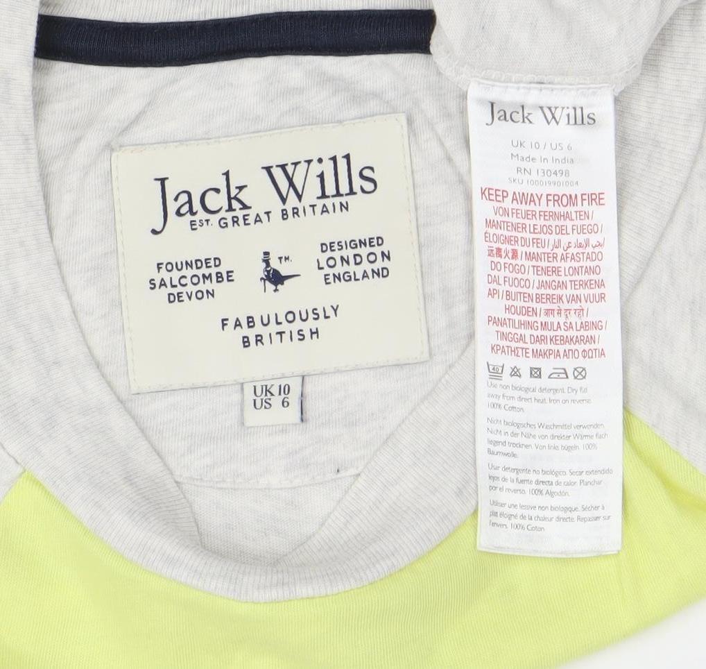 Womens UK Size 10 Jack Wills Grey Basic T-Shirt