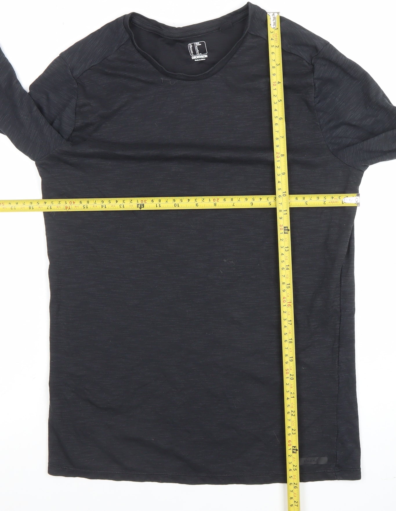 Womens UK Size M DECATHLON Black Gym & Training Running & Jogging Yoga T-Shirt