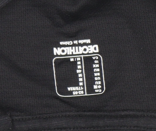 Womens UK Size M DECATHLON Black Gym & Training Running & Jogging Yoga T-Shirt