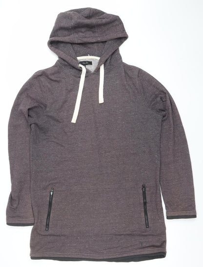Mens UK Size M Villain Brown Pullover Hoodie