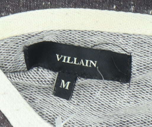 Mens UK Size M Villain Brown Pullover Hoodie