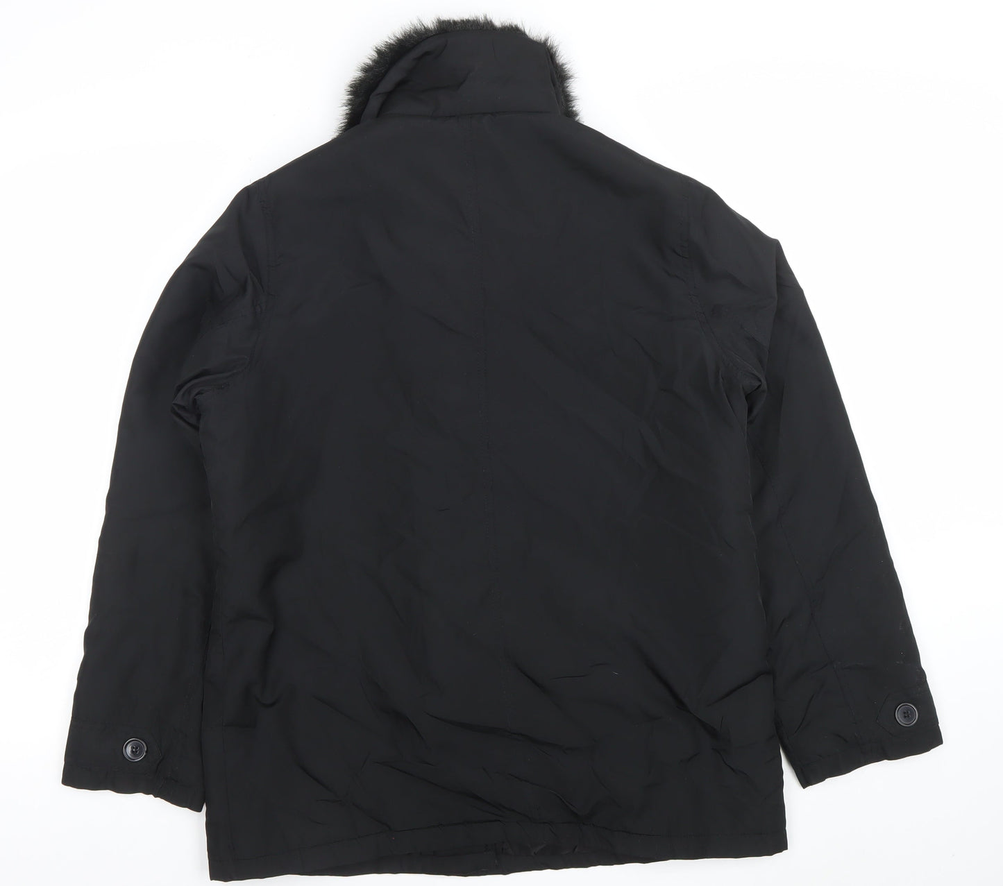 Womens UK Size 12 Casual Comfort Black Overcoat