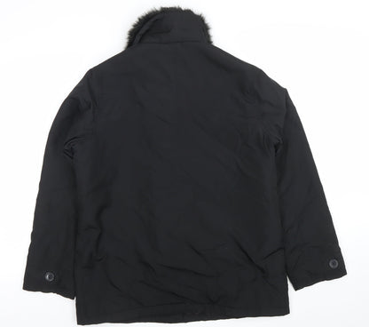 Womens UK Size 12 Casual Comfort Black Overcoat
