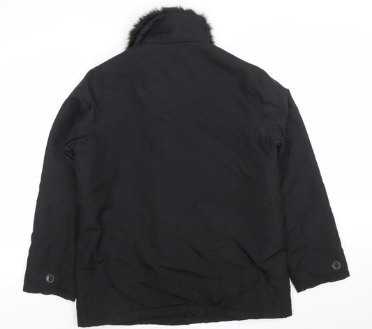 Womens UK Size 12 Casual Comfort Black Overcoat
