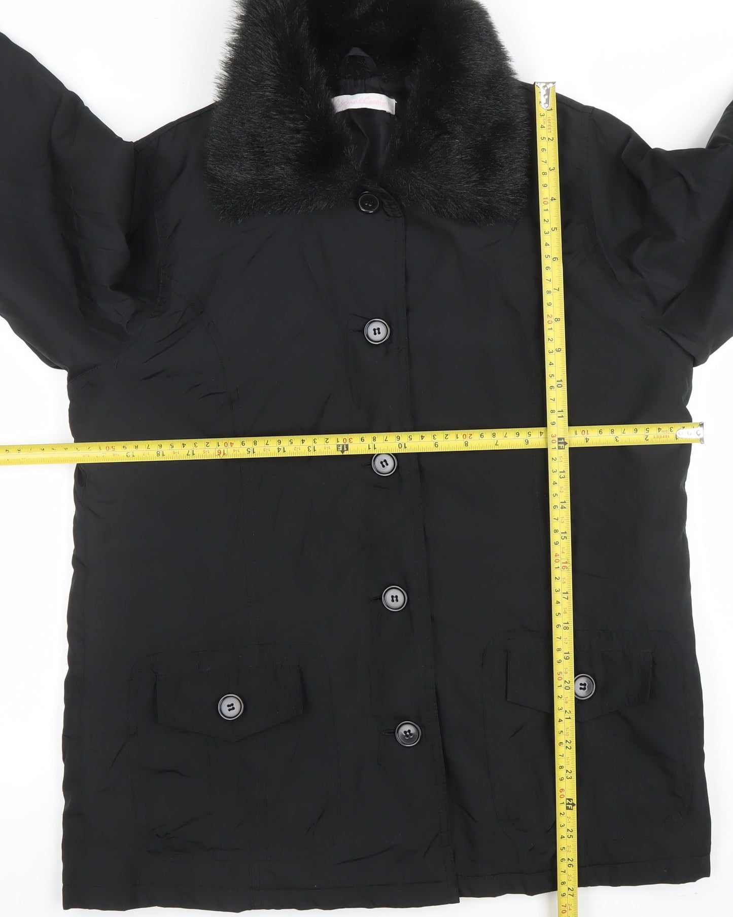 Womens UK Size 12 Casual Comfort Black Overcoat