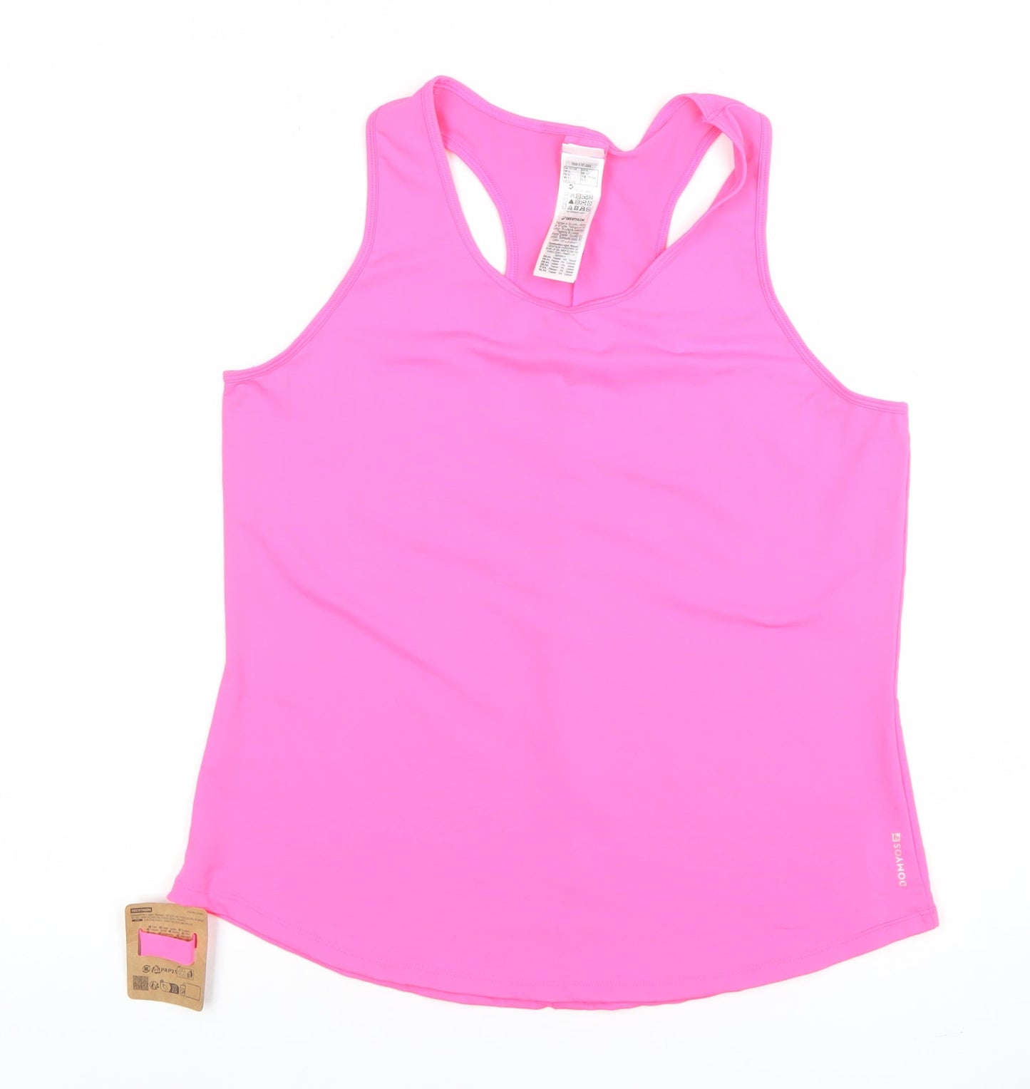 Decathlon Women's Pink Racerback Tank Top XL Lightweight Quick Dry