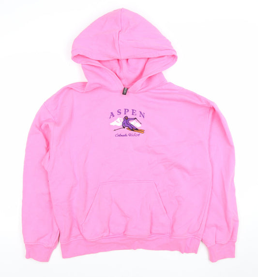 Womens UK Size S H&M Divided Pink Pullover Hoodie