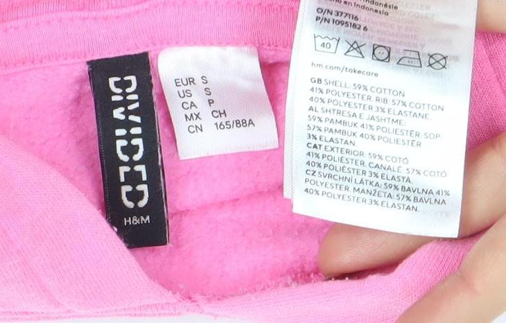 Womens UK Size S H&M Divided Pink Pullover Hoodie