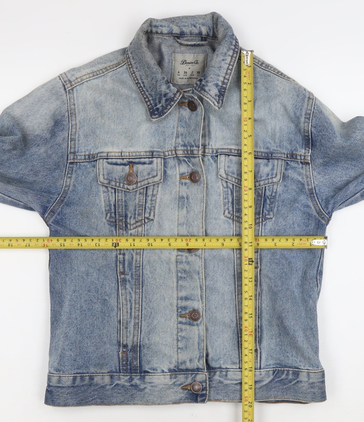 Womens UK Size 6 Denim Co. Blue Basic Jacket