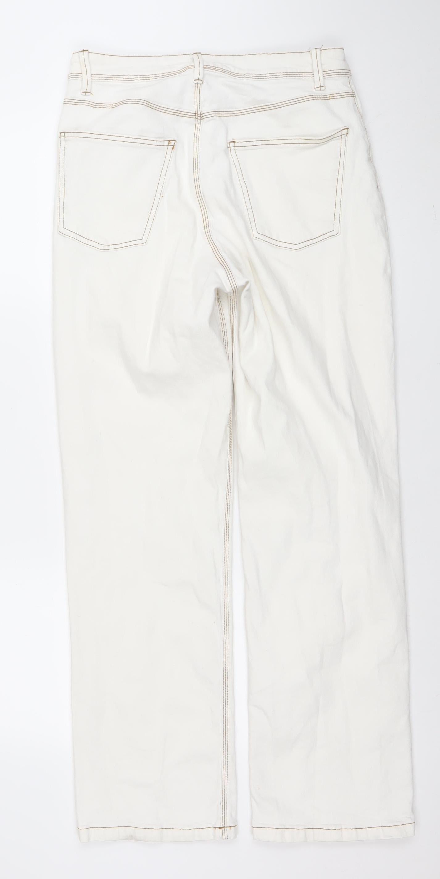 Womens UK Size 10 Beloved Regular Fit Straight Ivory Jeans