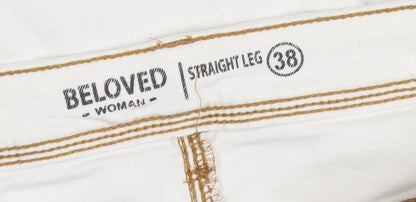 Womens UK Size 10 Beloved Regular Fit Straight Ivory Jeans