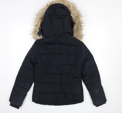 Womens UK Size 6 Topshop Blue Puffer Jacket
