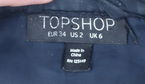 Womens UK Size 6 Topshop Blue Puffer Jacket