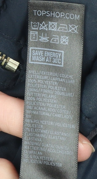 Womens UK Size 6 Topshop Blue Puffer Jacket