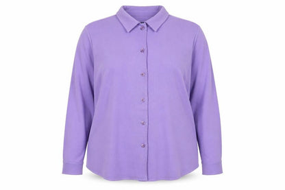 Womens UK Size 2XL Susan Graver Purple Basic Button-Up
